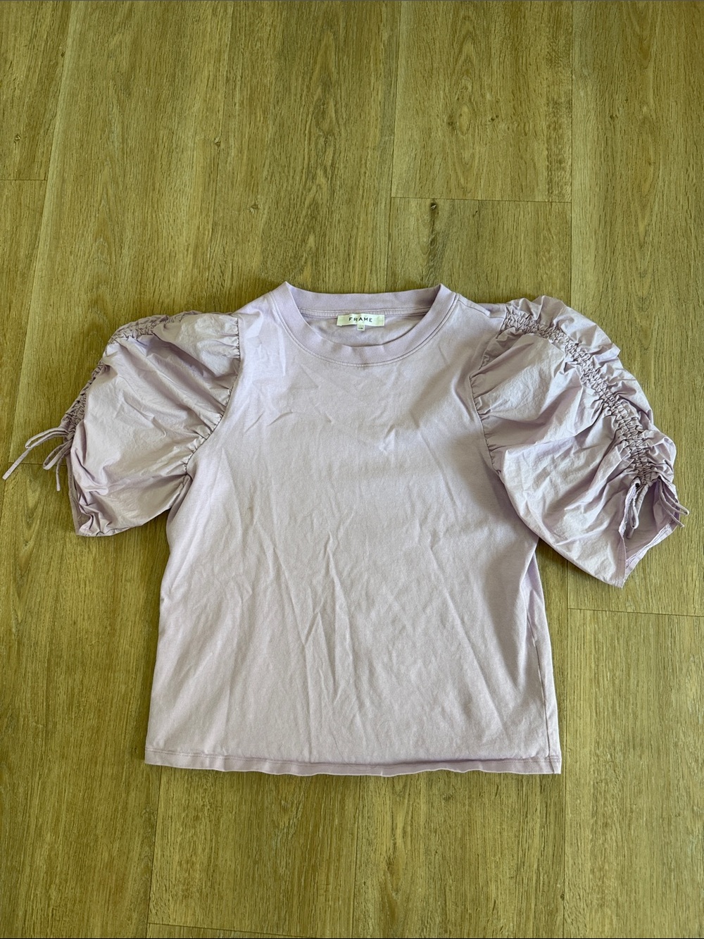 Frame Denim Lavender Puff Sleeve Short Sleeve Tee
